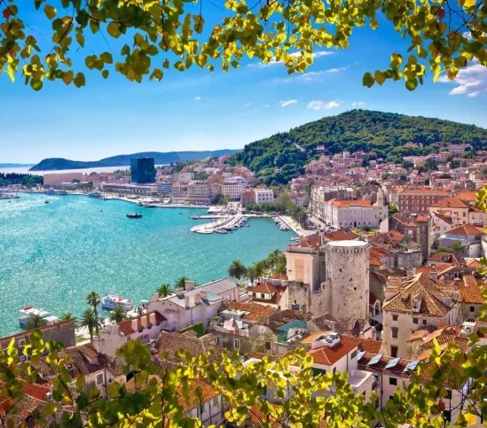 Split old town and harbor on the Adriatic coast, Croatia